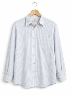 DANIEL HECHTER | White & Blue Pinstripe Button-Up Shirt – Men’s Large